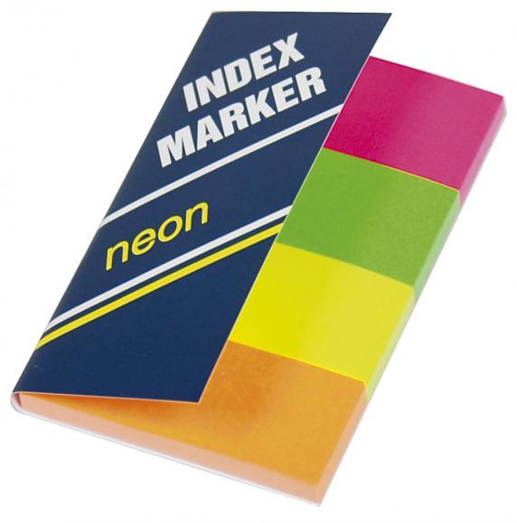 IndexMarker av papper neon 20x50mm 4 färger